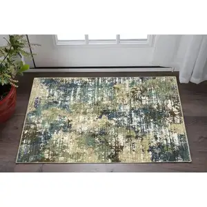 Photo of Blue And Green Abstract Area Rug