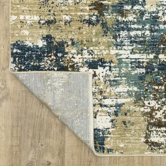 Blue And Green Abstract Area Rug Photo 9