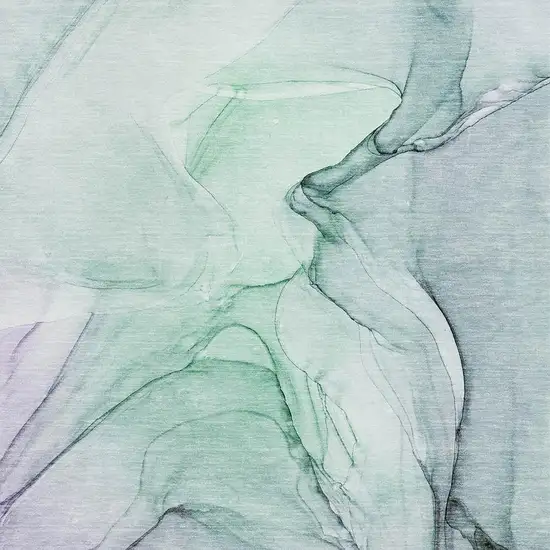 Blue And Green Abstract Washable Area Rug With UV Protection Photo 3