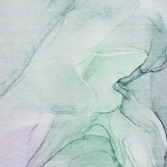 Blue And Green Abstract Washable Area Rug With UV Protection Photo 4