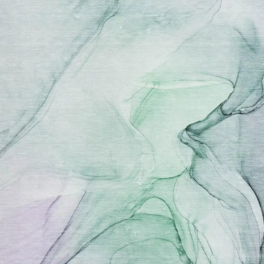 Blue And Green Abstract Washable Area Rug With UV Protection Photo 4