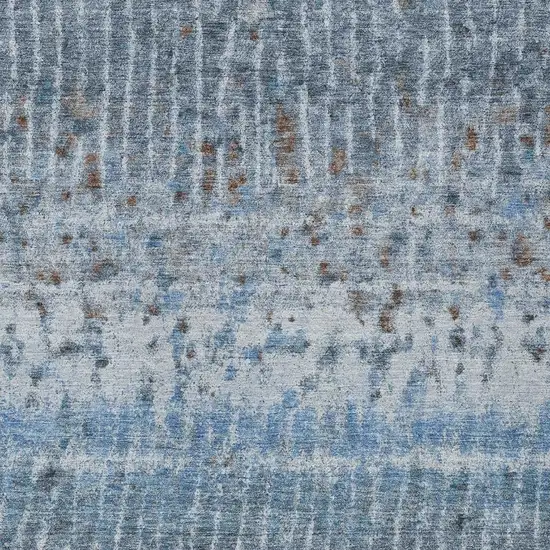 Blue And Green Abstract Washable Indoor Outdoor Area Rug Photo 2