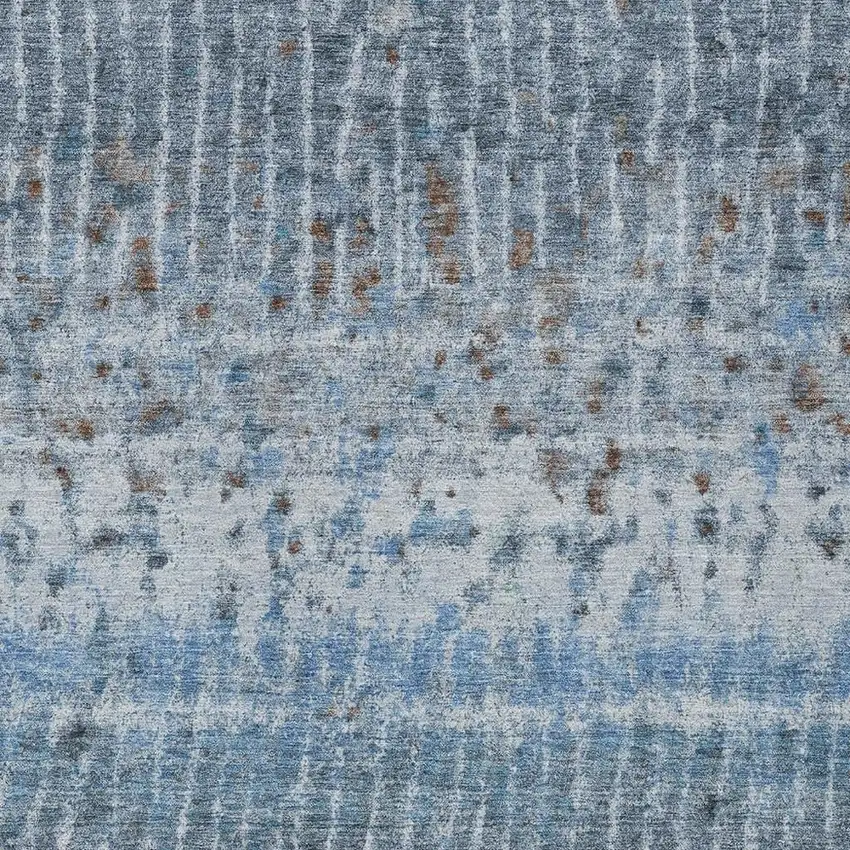 Blue And Green Abstract Washable Indoor Outdoor Area Rug Photo 2