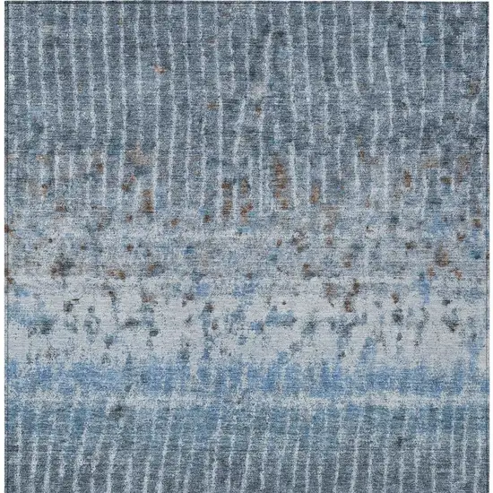 Blue And Green Abstract Washable Indoor Outdoor Area Rug Photo 2