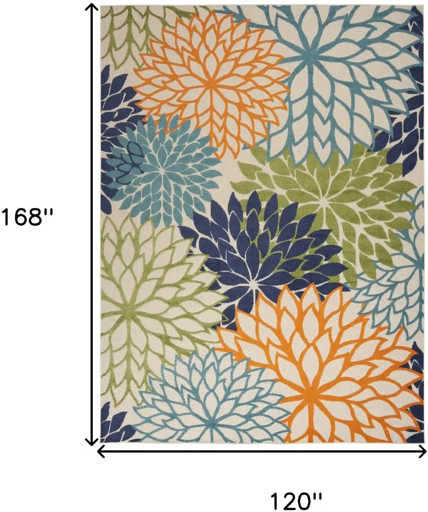 Blue and Green Indoor Outdoor Area Rug Photo 3
