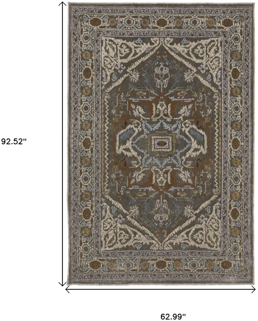 Blue And Green Medallion Area Rug Photo 3