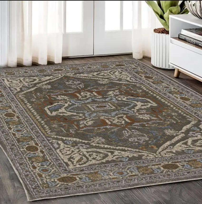 Blue And Green Medallion Area Rug Photo 1