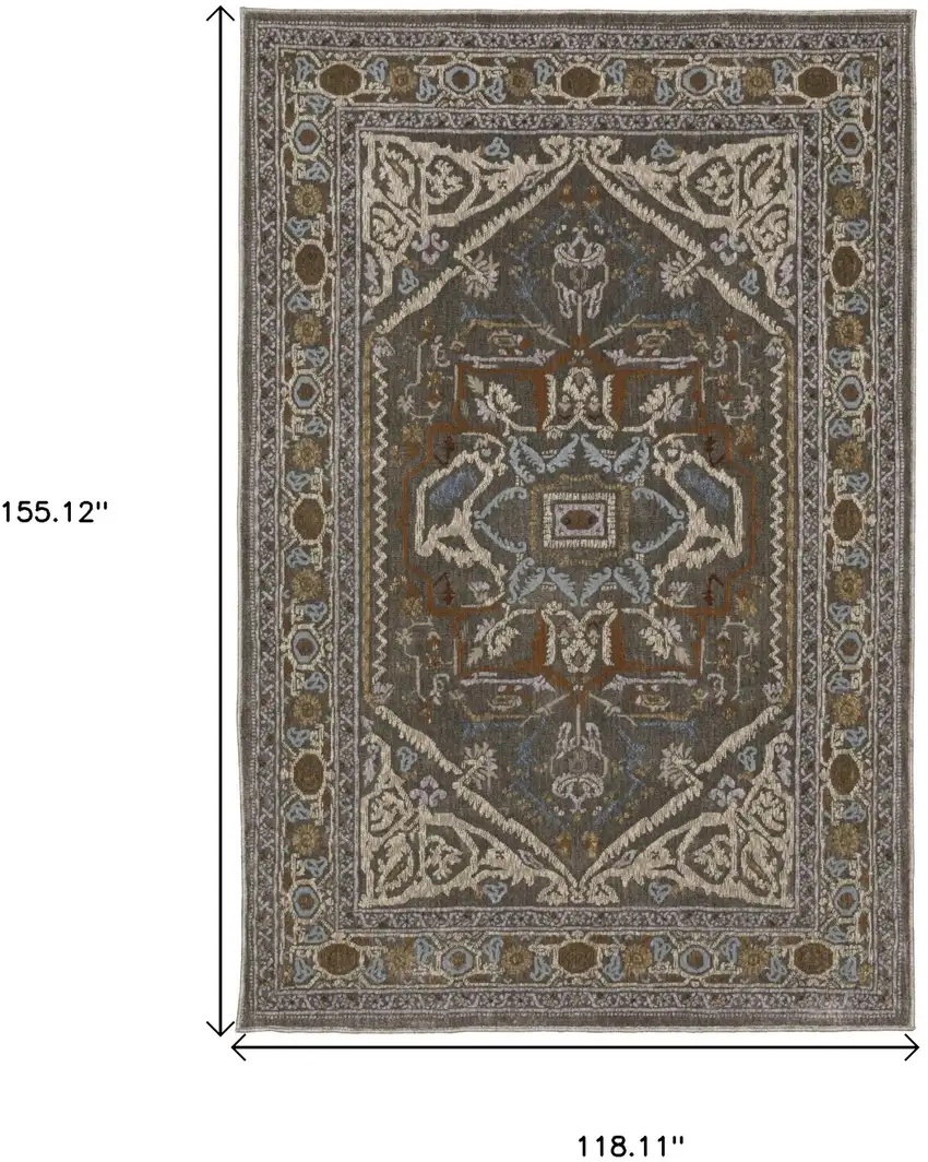 Blue And Green Medallion Area Rug Photo 3