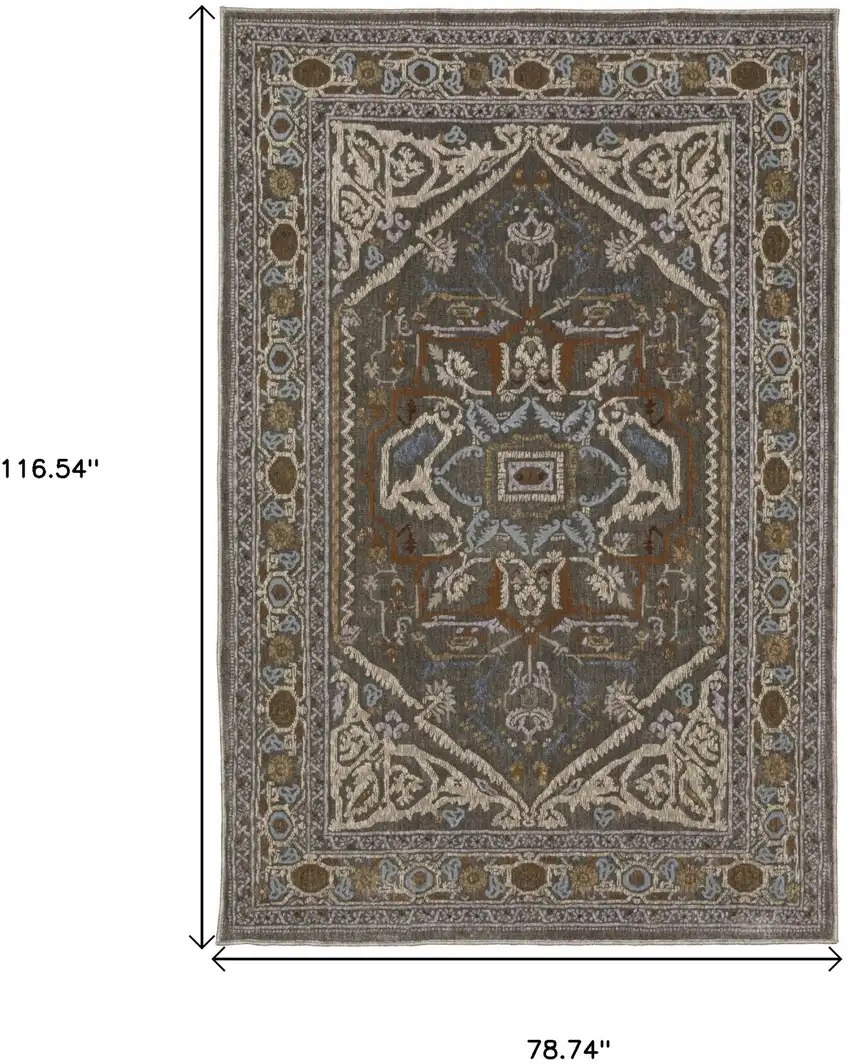 Blue And Green Medallion Area Rug Photo 3