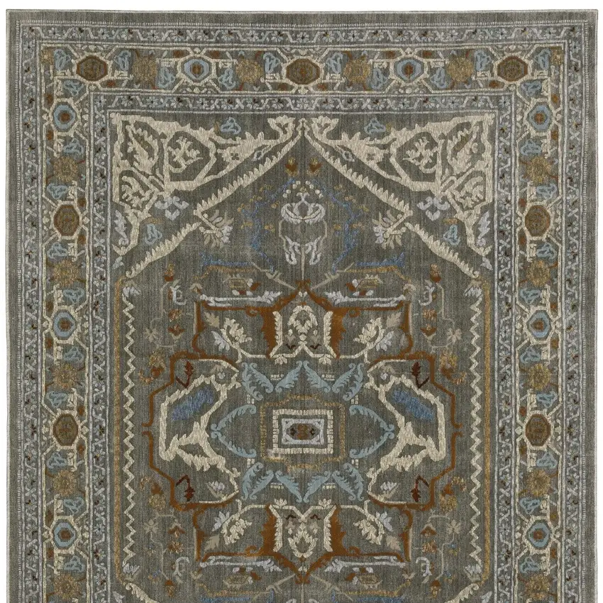 Blue And Green Medallion Area Rug Photo 9
