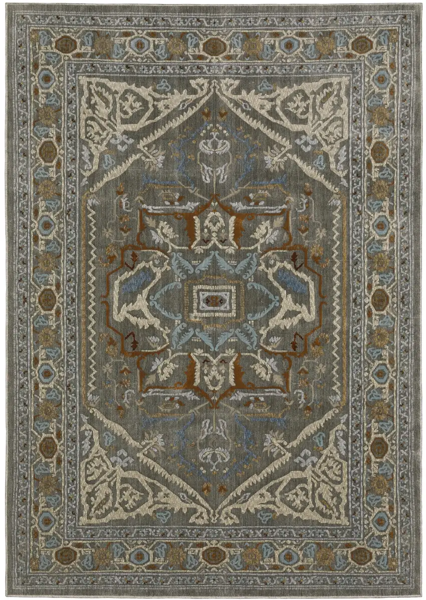 Blue And Green Medallion Area Rug Photo 2