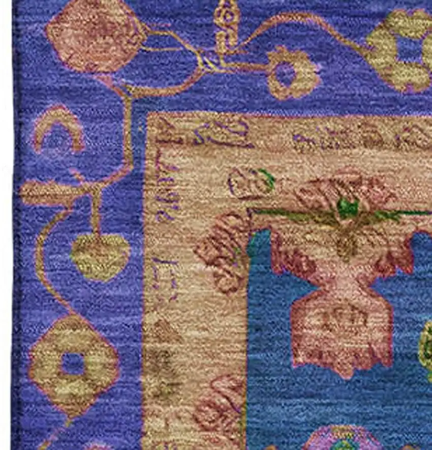 Blue And Green Oriental Washable Area Rug With UV Protection Photo 3