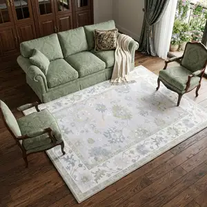 Photo of Blue And Green Oriental Washable Area Rug