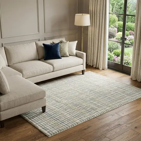 Blue And Green Plaid Area Rug Photo 1
