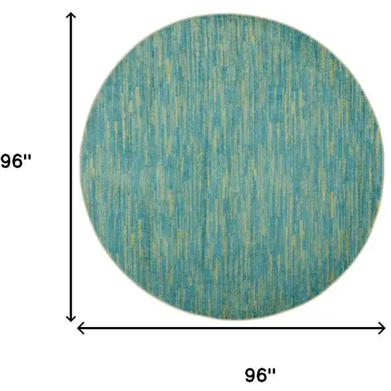 Blue And Green Round Indoor Outdoor Area Rug Photo 9