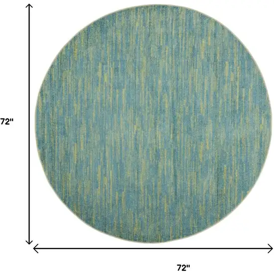 Blue And Green Round Indoor Outdoor Area Rug Photo 9