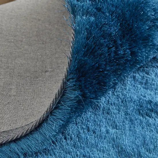 Blue And Green Shag Tufted Handmade Area Rug Photo 8