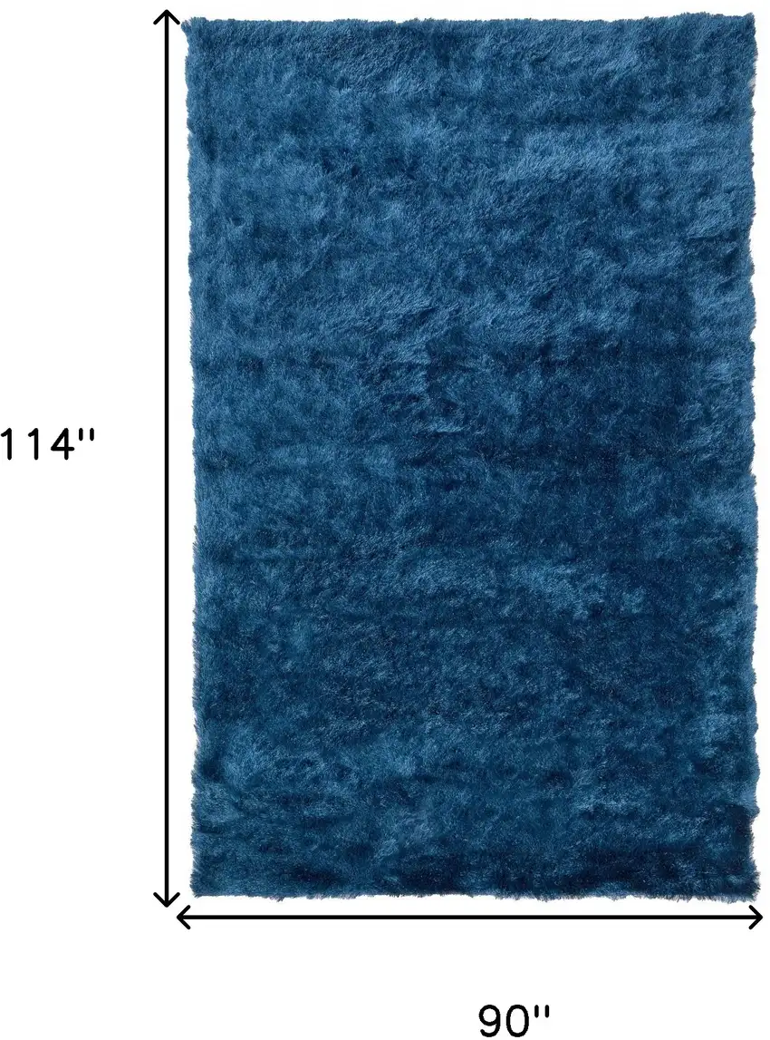 Blue And Green Shag Tufted Handmade Area Rug Photo 7