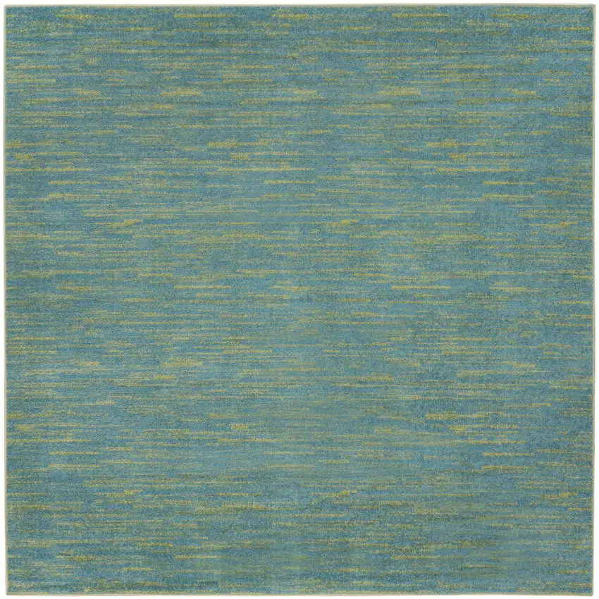 Blue And Green Square Striped Non Skid Indoor Outdoor Area Rug Photo 3