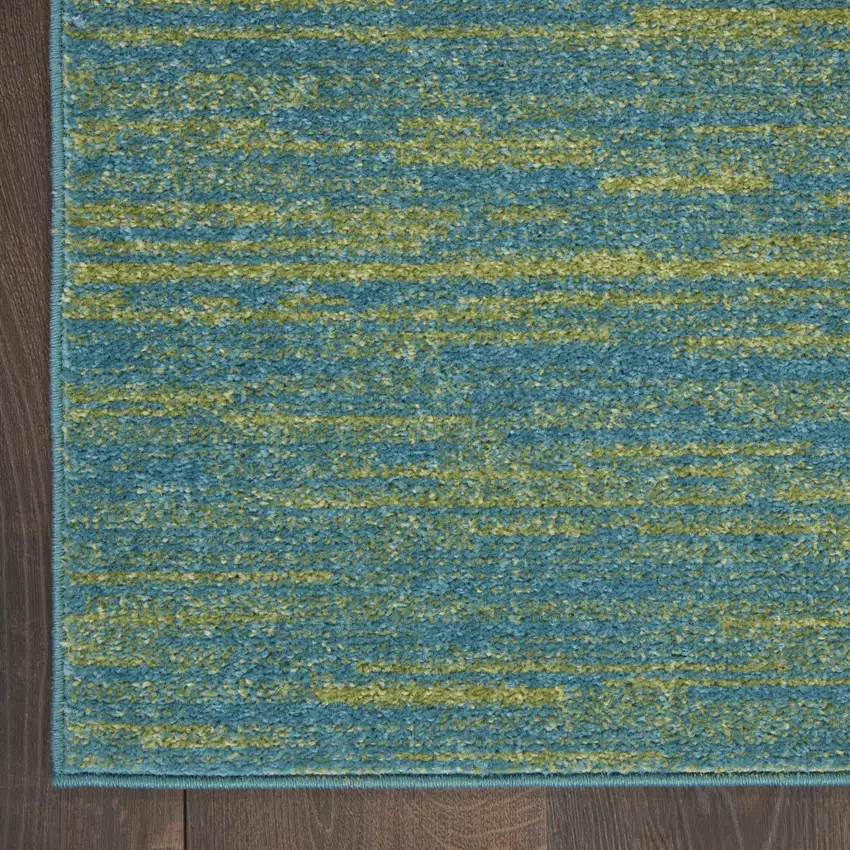 Blue And Green Square Indoor Outdoor Area Rug Photo 6