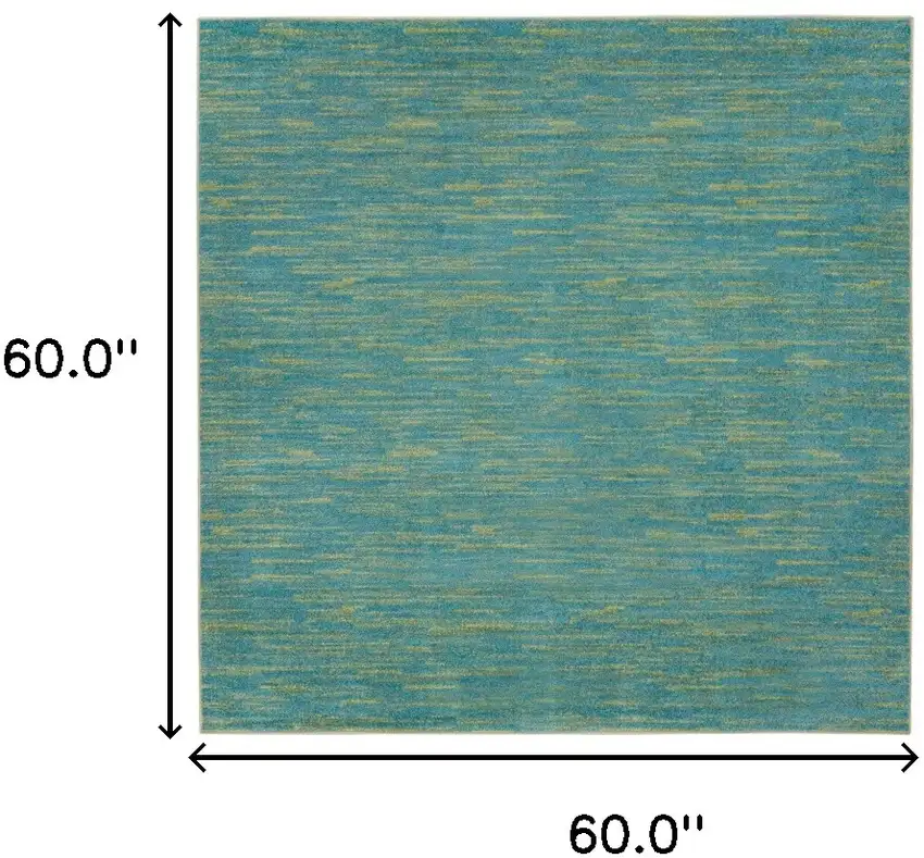 Blue And Green Square Striped Non Skid Indoor Outdoor Area Rug Photo 6