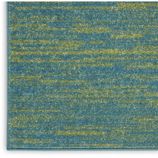 Blue And Green Square Indoor Outdoor Area Rug Photo 4