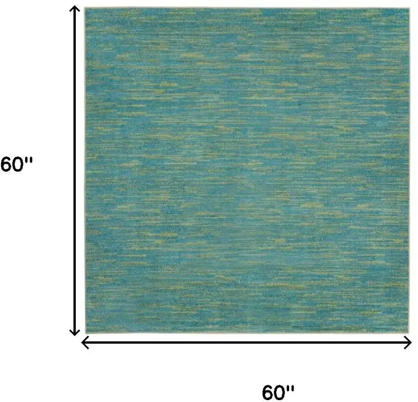 Blue And Green Square Indoor Outdoor Area Rug Photo 9