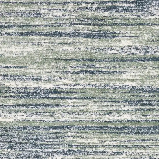 Blue And Green Striped Distressed Area Rug Photo 6