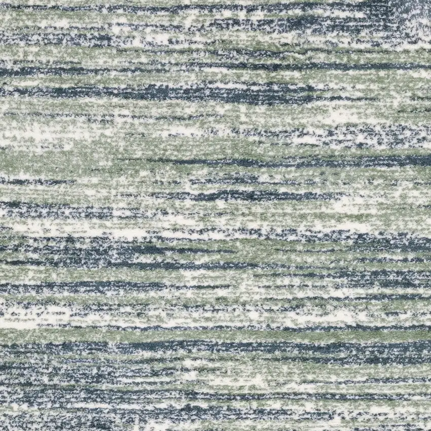 Blue And Green Striped Distressed Area Rug Photo 6