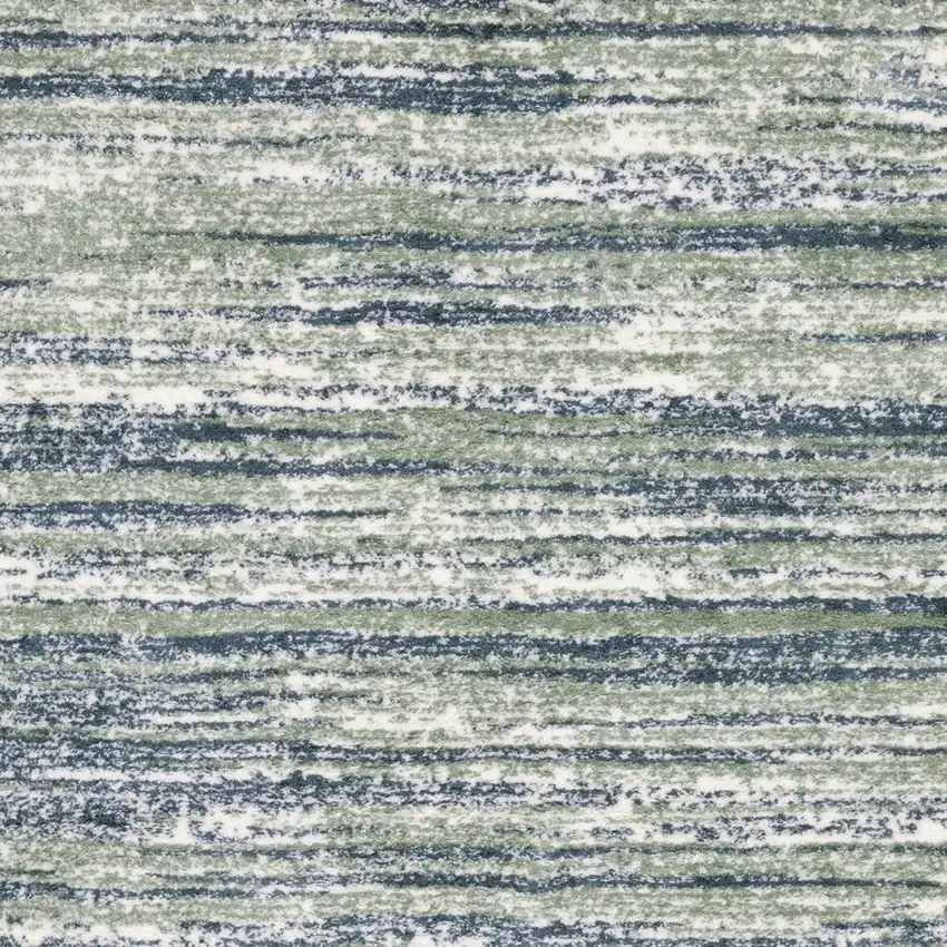 Blue And Green Striped Distressed Area Rug Photo 6