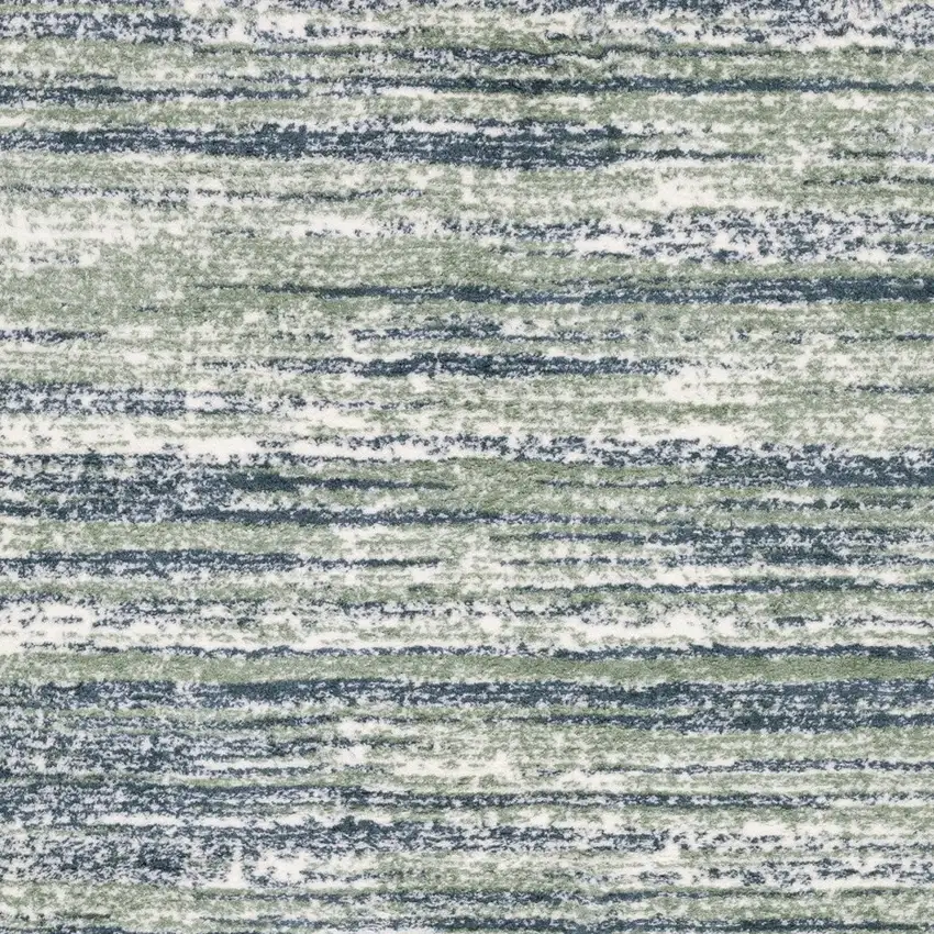 Blue And Green Striped Distressed Area Rug Photo 6