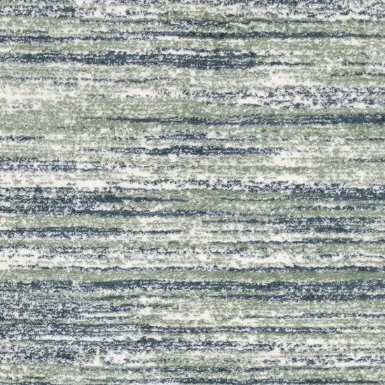 Blue And Green Striped Distressed Area Rug Photo 6