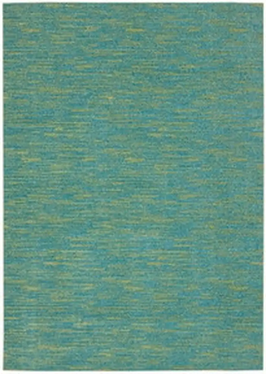 Blue And Green Striped Non Skid Indoor Outdoor Area Rug Photo 3