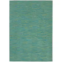 Photo of Blue And Green Striped Non Skid Indoor Outdoor Area Rug
