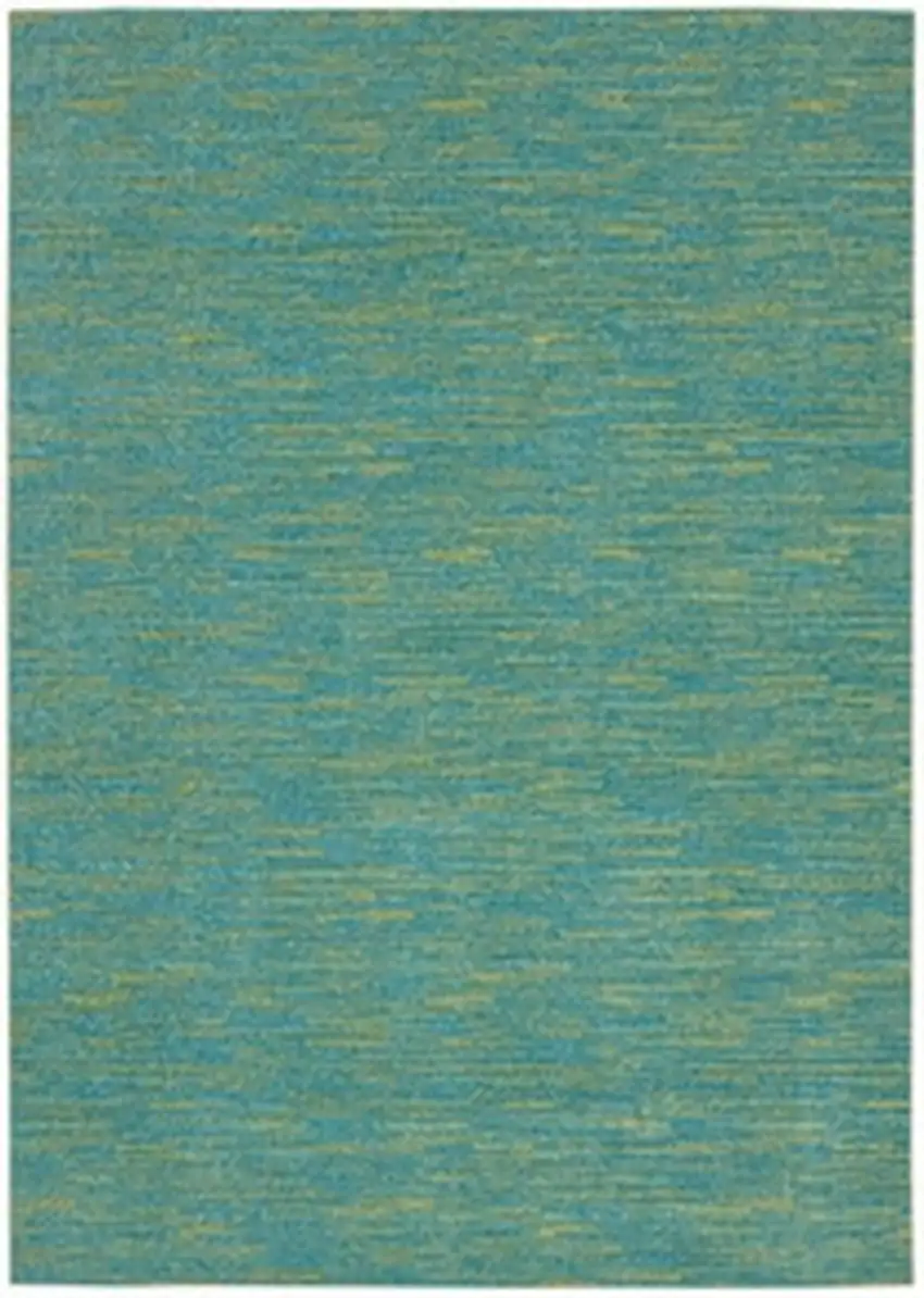 Blue And Green Striped Non Skid Indoor Outdoor Area Rug Photo 1
