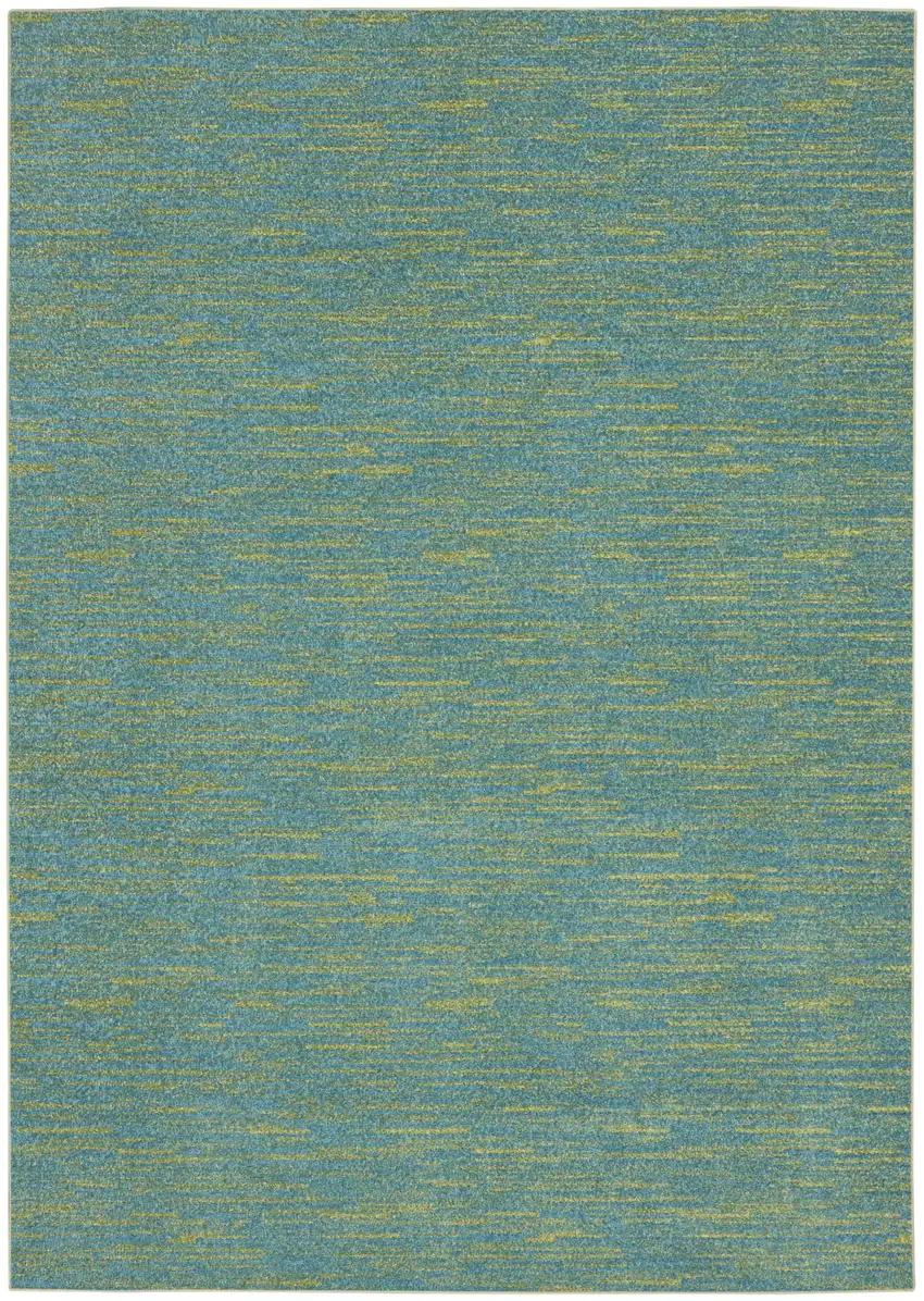 Blue And Green Striped Non Skid Indoor Outdoor Area Rug Photo 3
