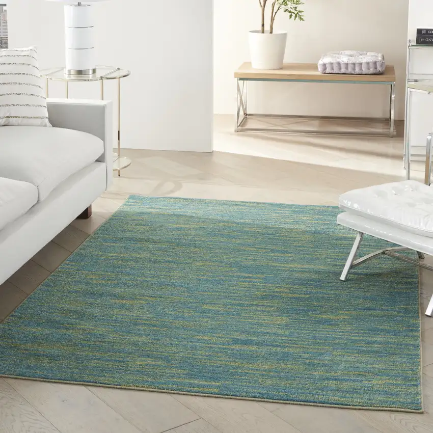 Blue And Green Indoor Outdoor Area Rug Photo 7