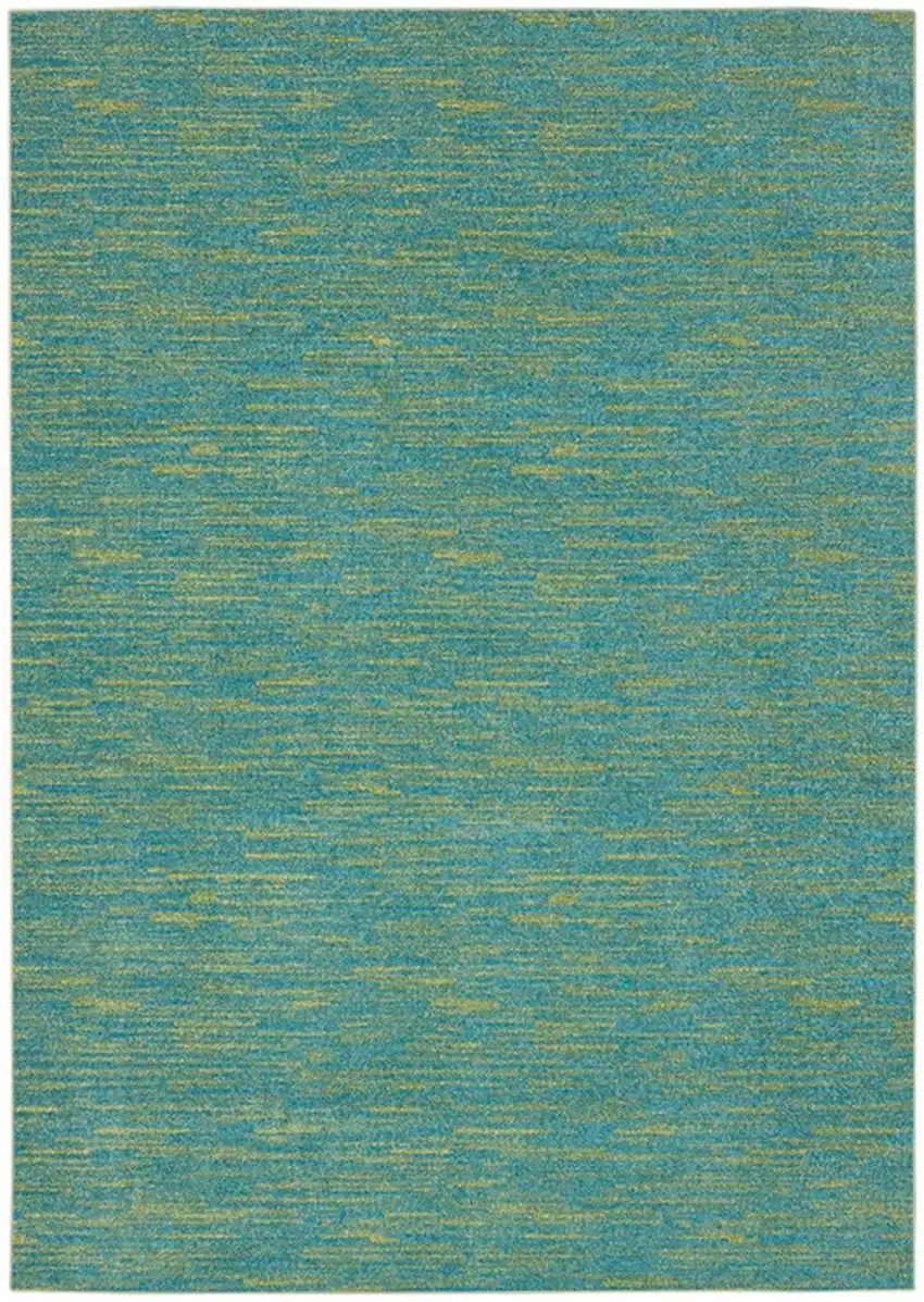 Blue And Green Striped Non Skid Indoor Outdoor Area Rug Photo 3
