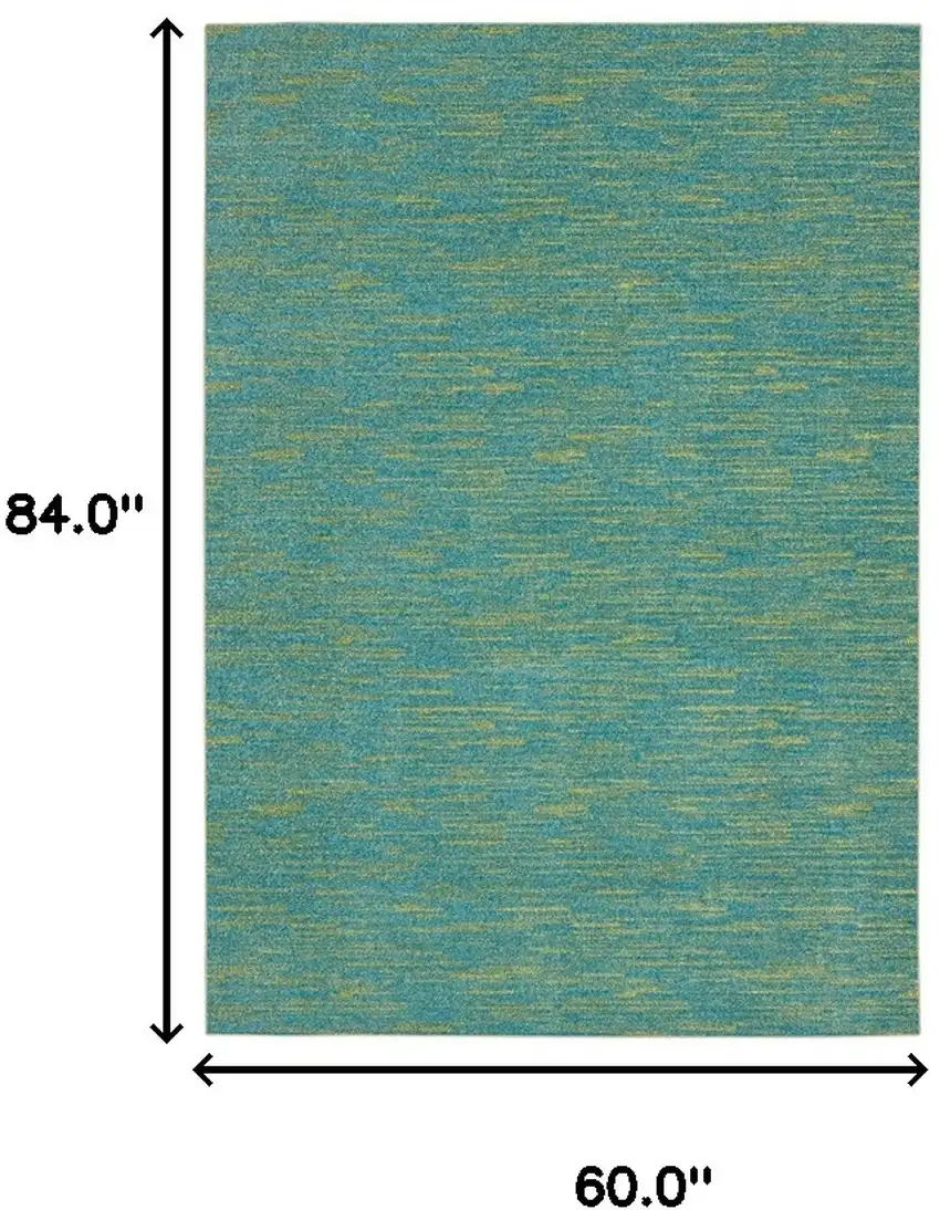 Blue And Green Striped Non Skid Indoor Outdoor Area Rug Photo 6