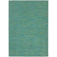 Photo of Blue And Green Striped Non Skid Indoor Outdoor Area Rug