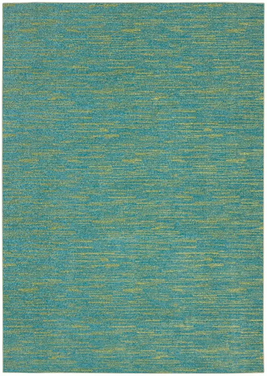 Blue And Green Striped Non Skid Indoor Outdoor Area Rug Photo 1
