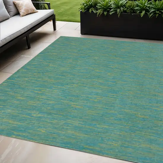 Blue And Green Indoor Outdoor Area Rug Photo 2