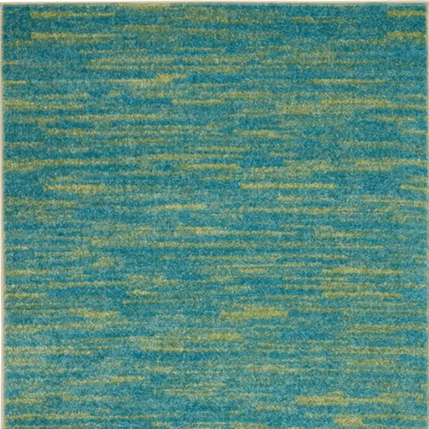 Blue And Green Striped Non Skid Indoor Outdoor Area Rug Photo 4