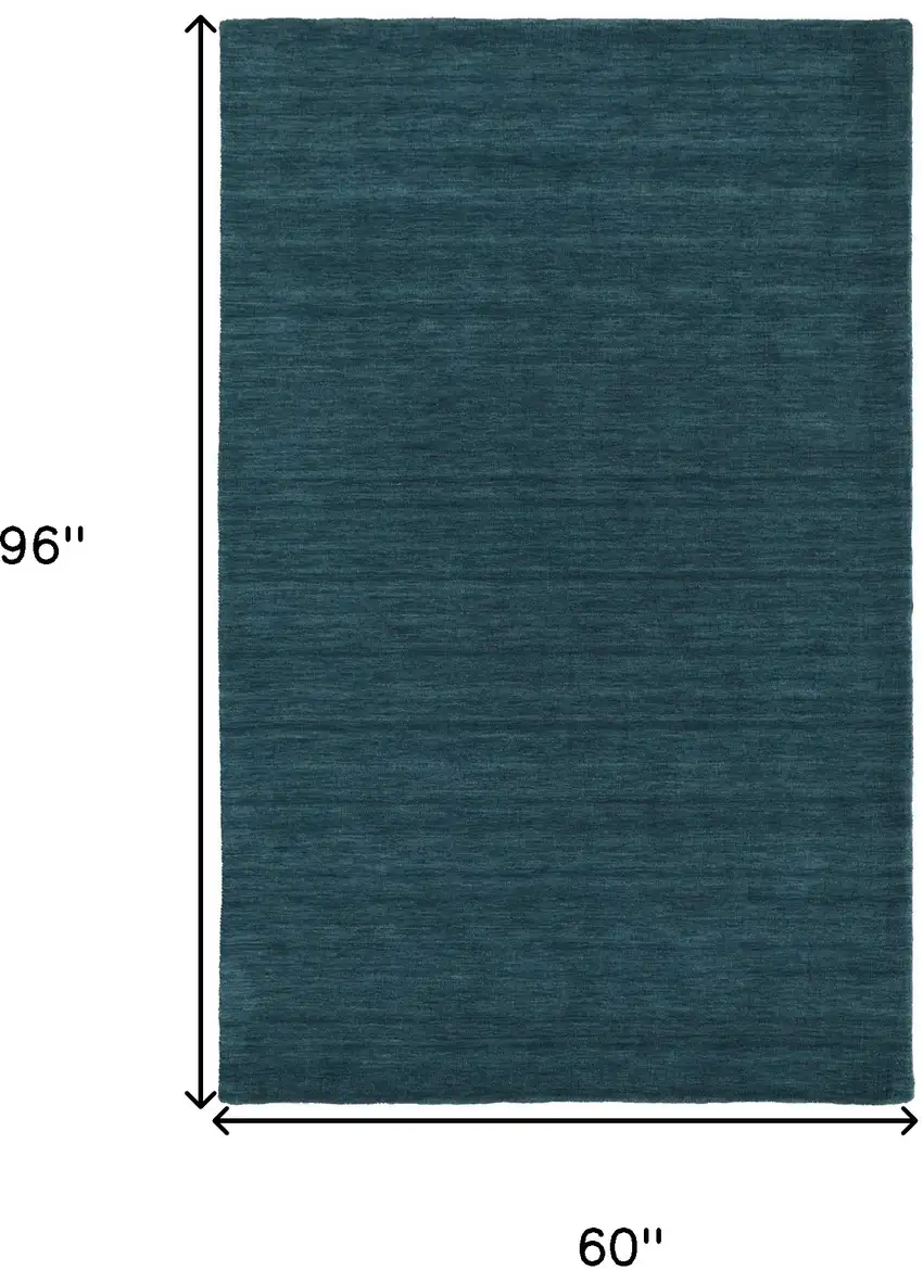 Blue And Green Wool Hand Woven Stain Resistant Area Rug Photo 10