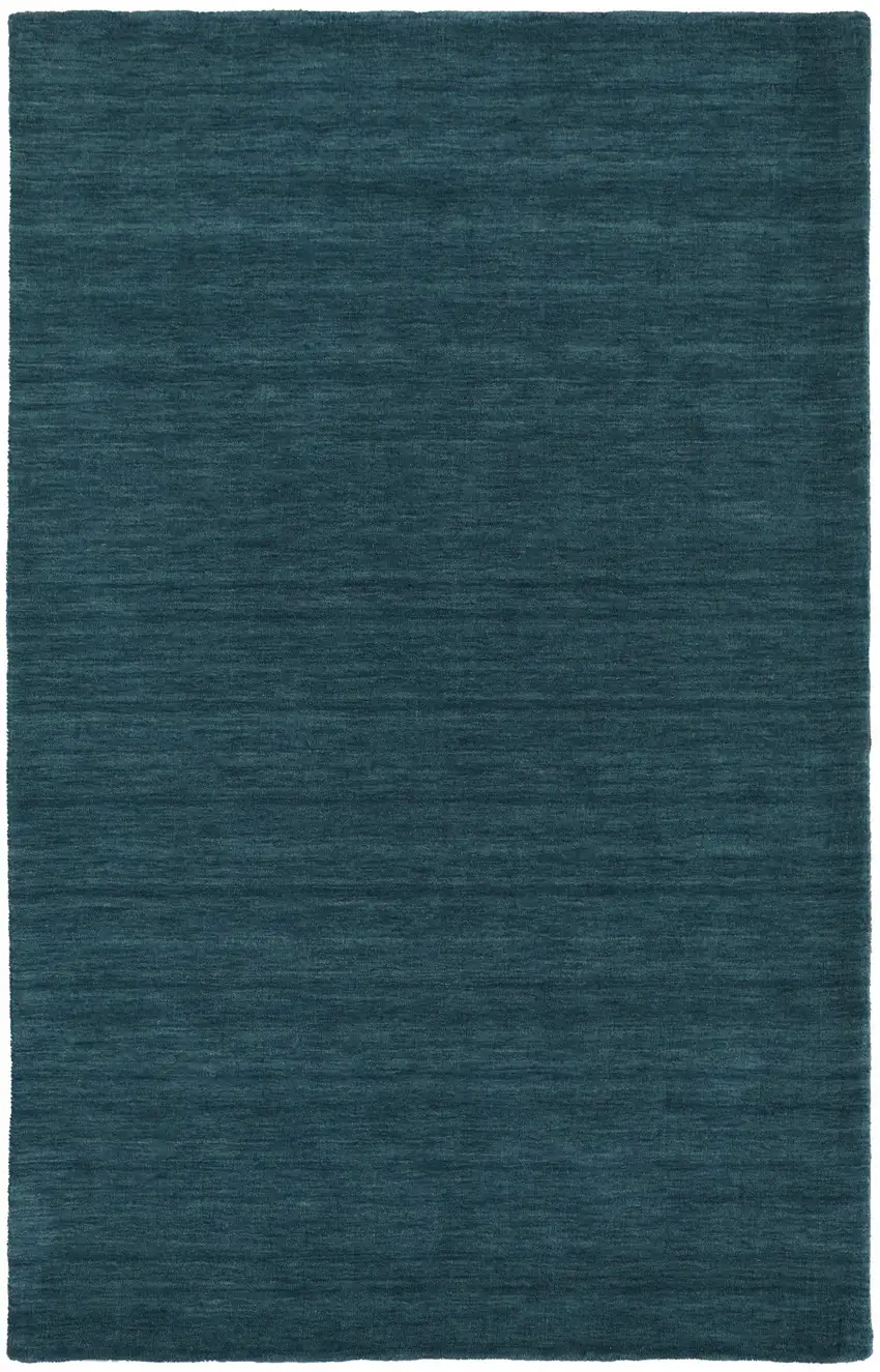 Blue And Green Wool Hand Woven Stain Resistant Area Rug Photo 1