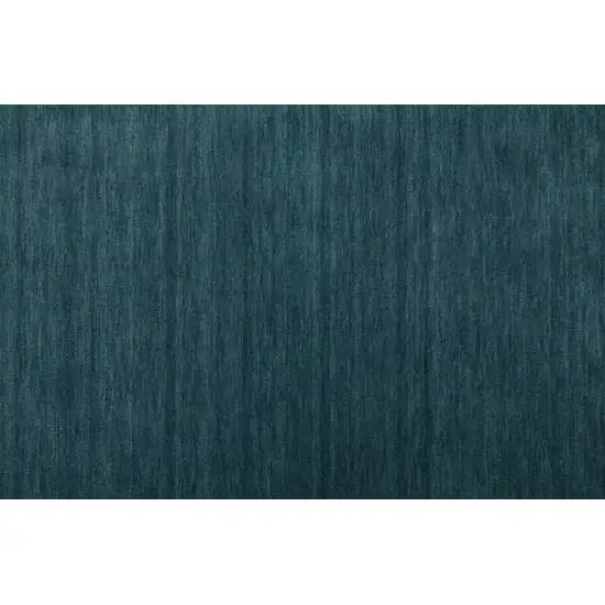 Blue And Green Wool Hand Woven Stain Resistant Area Rug Photo 7