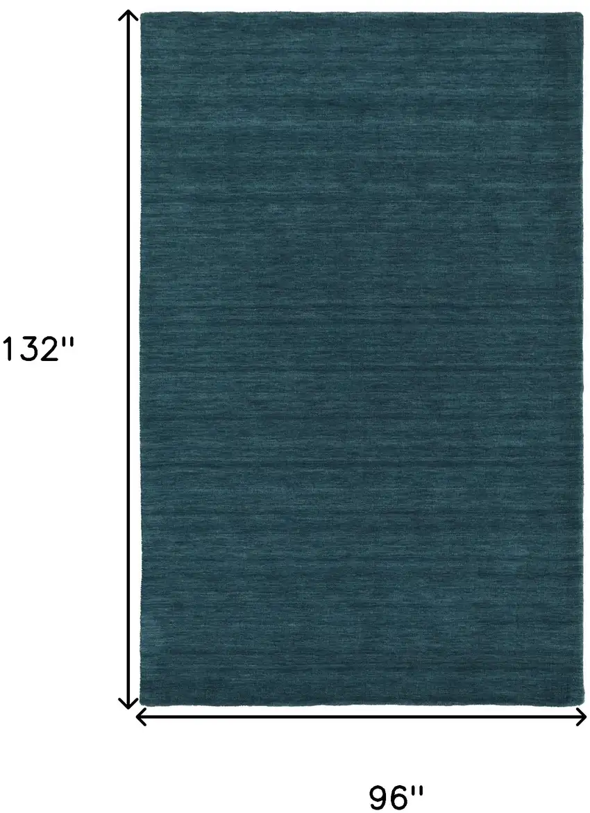 Blue And Green Wool Hand Woven Stain Resistant Area Rug Photo 10