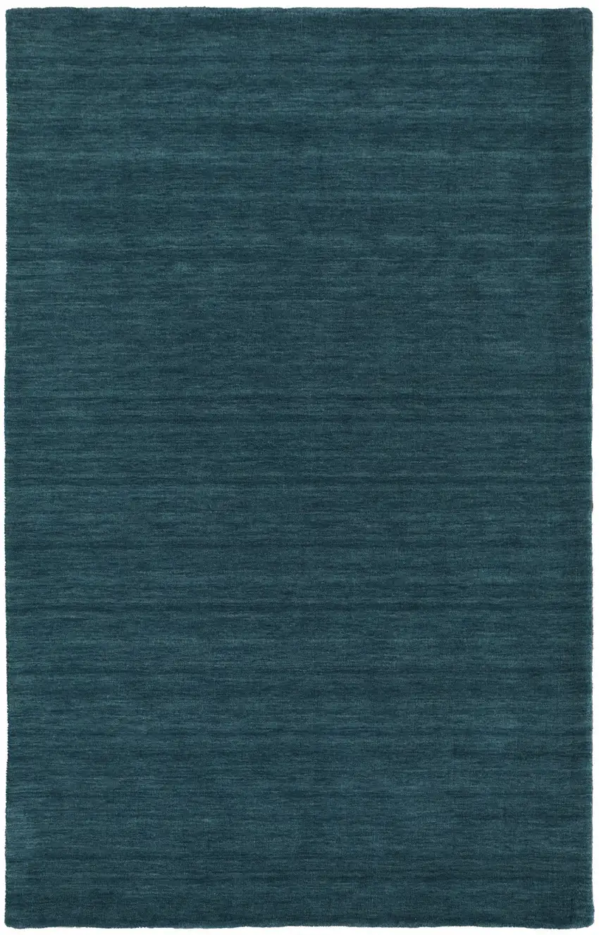 Blue And Green Wool Hand Woven Stain Resistant Area Rug Photo 1