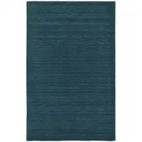Photo of Blue And Green Wool Hand Woven Stain Resistant Area Rug