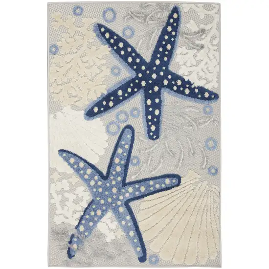 Blue And Gray Indoor Outdoor Area Rug Photo 1